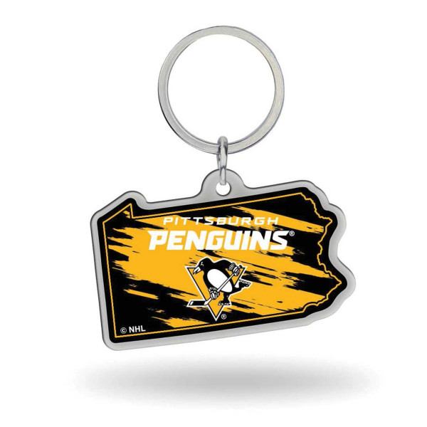 NHL Pittsburgh Penguins Pennsylvania State Shaped Keychain