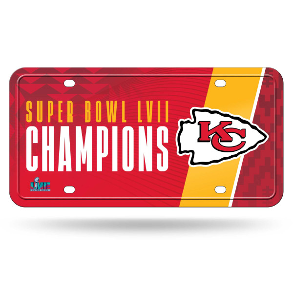 Kansas City Chiefs Super Bowl LVII Champions Metal License Plate