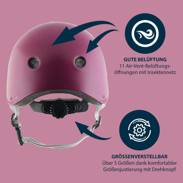 HUDORA Skaterhelm, berry, Gr. 48-52