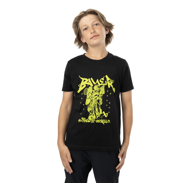 BAUER T-SHIRT ST. HOCKEY - SCHWARZ/LIMETTEN GRÜN - YTH.