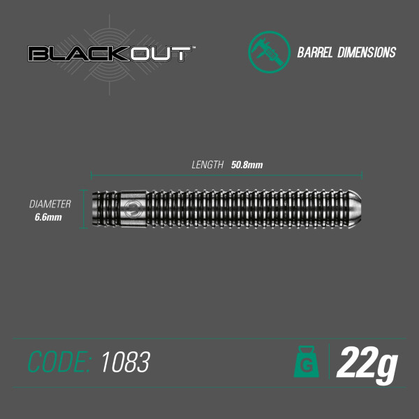 Winmau Blackout Steeldart 1083, 22 g