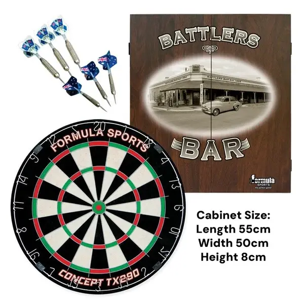 Formula Sports Battlers Bar Dartboard Cabinet Set